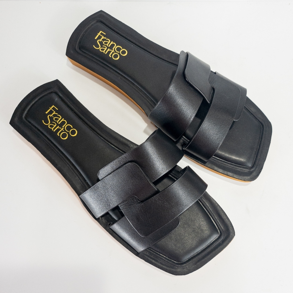 Franco Sarto Capri Slide Sandals Black -9 - Picture 7 of 8